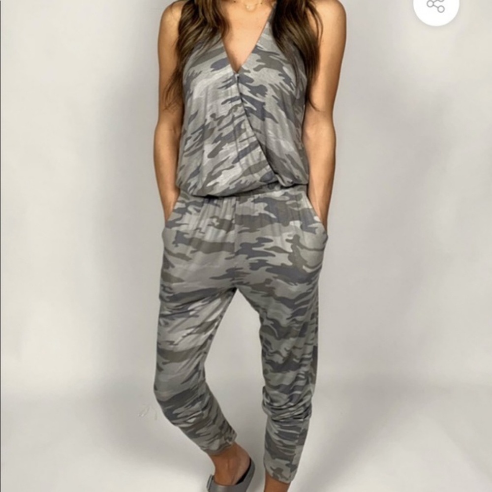 Camo jersey jumpsuit